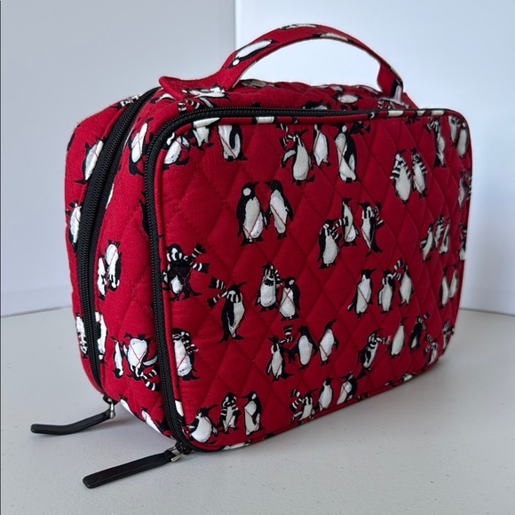 Vera Bradley Playful Penguin Red Cosmetic Case - Picture 2 of 16